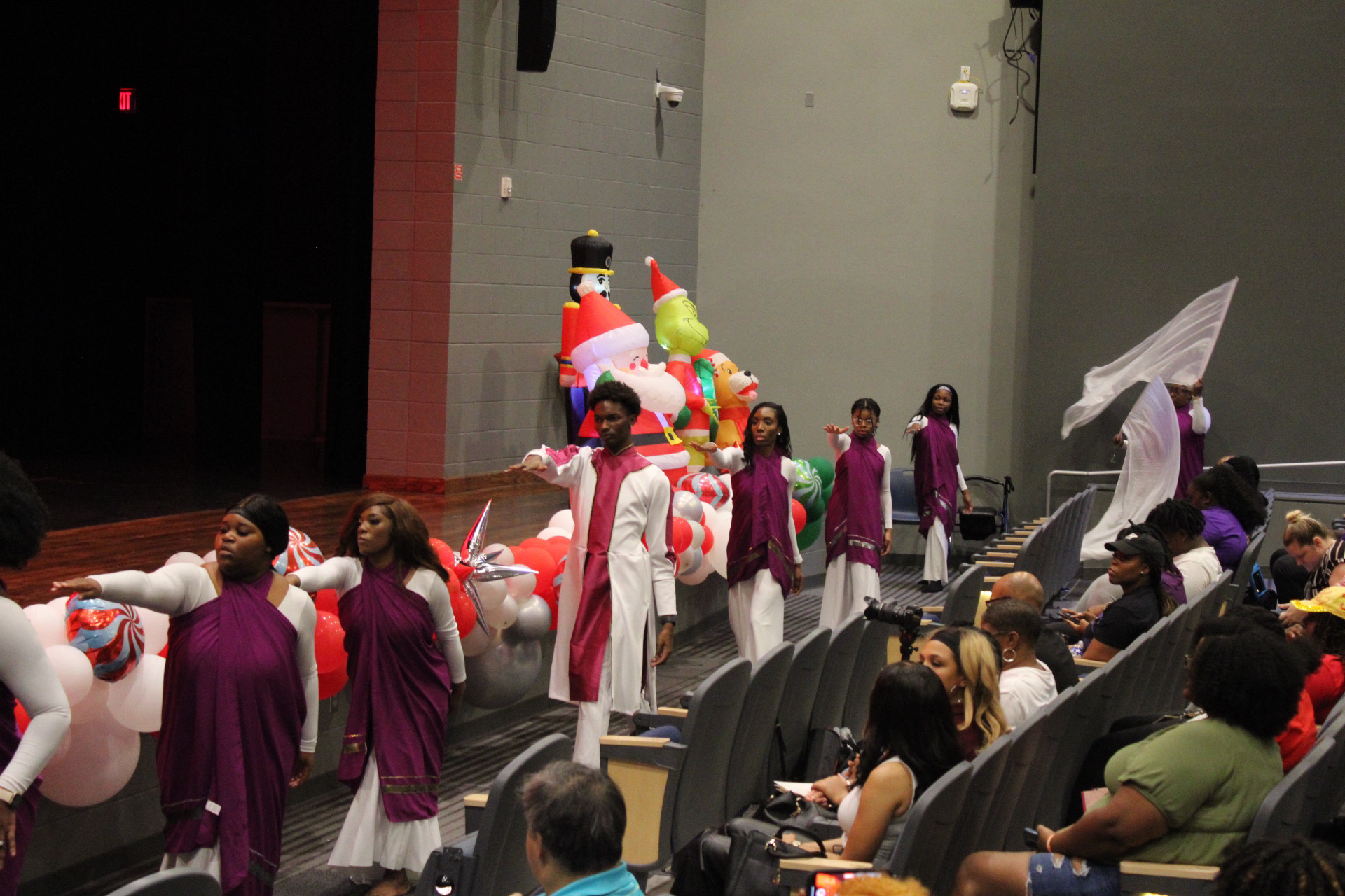 Prophecy in Motion dancers ministering in an auditorium